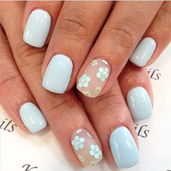 Whiteout Floral Nail Art