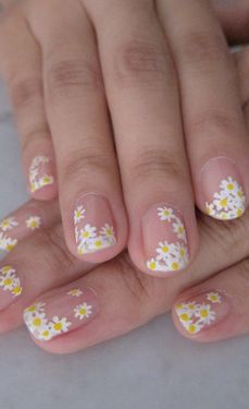 Electric Daisies Floral Nail Art