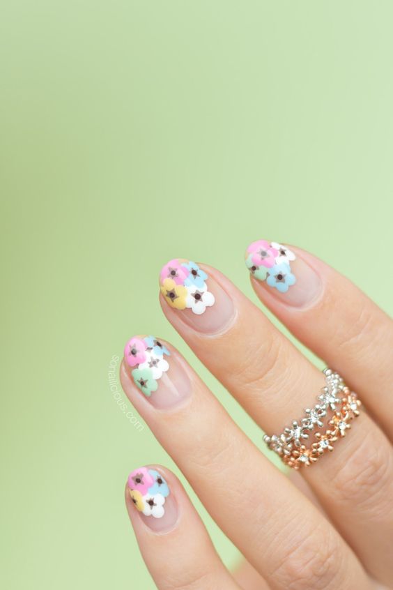 Pastel Daydream floral nail art