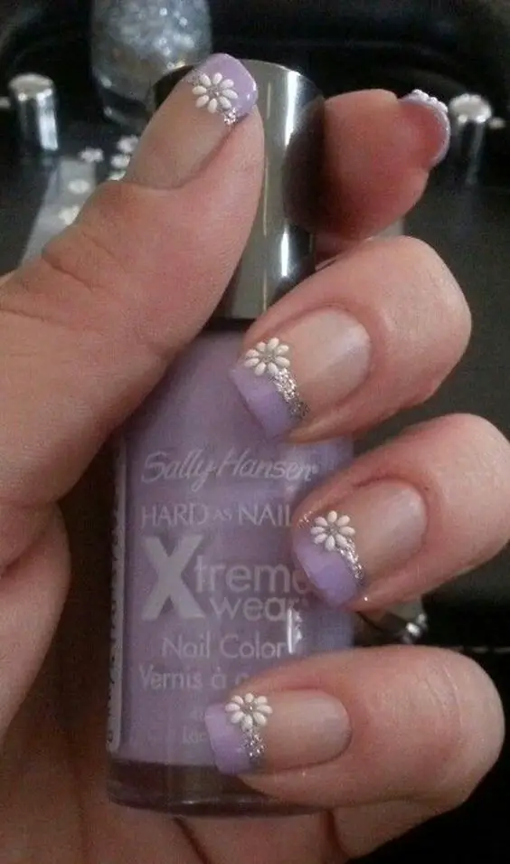 Lavender Floral Nail art